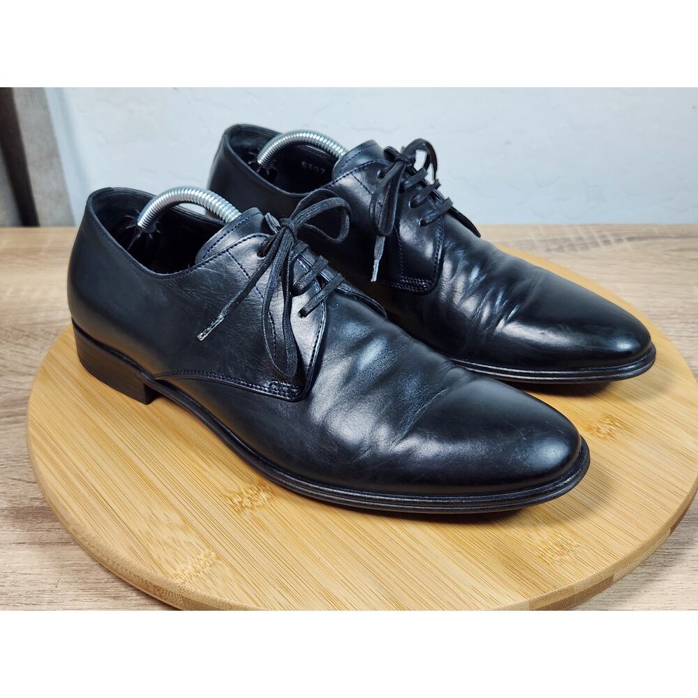 Dolce & Gabbana Black Leather 4-Eye Round Toe Dress Derby Shoes Men's Size 5